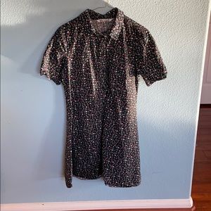 Floral button up collared dress